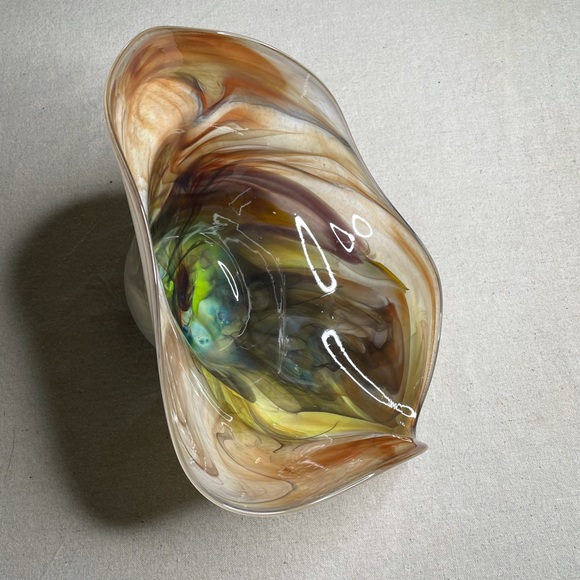 Fluted Blown Glass Centerpiece - Picture 6 of 9